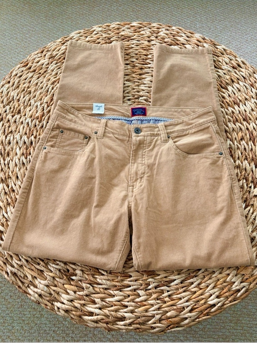 Untuckit NWT Christow Tan Corduroy Straight Leg Pant